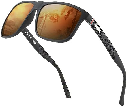 Perfectmiaoxuan Polarisierte Sonnenbrille Herren/Damen ; Vintage/Klassisch/Elegant Brillengestell; HD-Pilotobjektive; Golf/Fahren/Angeln/Reisebrille/Outdoor-Sportarten Mode Sonnenbrille