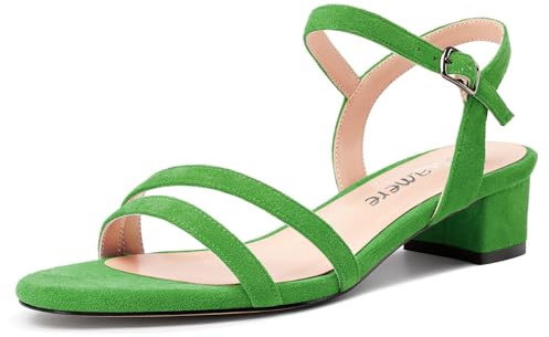 Castamere Donna Basso Chunky Blocco Gattini Tacco Heel Aperte sulla Punta Cinturino alla Caviglia Slingback Sandali Ballo Dress 3 CM Heels
