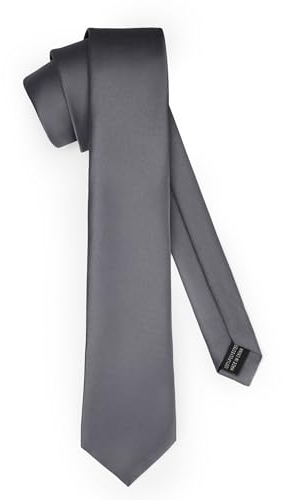 Ladeheid Klassische Herren Krawatte, matt, Perfekt für Büro & Festlichkeiten, Vielfältige Farben - Ideal für Geschäftsmeetings, Hochzeiten TMM-8 (150cm x 8cm, Graphite)
