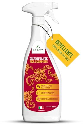 LERAVA Disabituante Scorpioni 700ml - Barriera Olfattiva Vegetale Naturale, Veleno per Scorpioni Non Nocivo - Protezione Duratura e Sicura per Ambienti Esterni e Interni