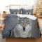 Leleyouzer Wolf Bettwäsche Set,3D Tiermuster Bettbezug für Jungen,1 Mikrofaser Bettbezug und 2 Kissenbezüge 50 x 75cm (Wolf 2, 135×200 cm)