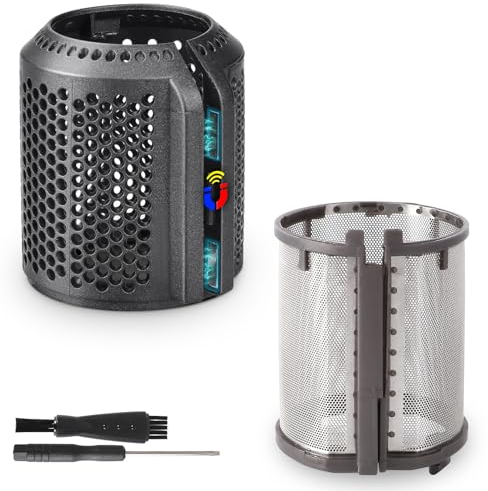 Filtro interno magnetico aggiornato per asciugacapelli + gabbia filtro esterno compatibile con modelli Dyson Supersonic HD01 HD03 HD08 HD15 ricambi per asciugacapelli (grigio)
