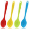 tiokin 4 Pieces Small Multicolored Silicone Spoons Nonstick Kitchen Spoon Silicone Serving Spoon Stirring Spoon for Kitchen Cooking Baking Stirring Mixing Tools (Multi-Colour)