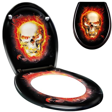 FIVMEN Oval WC-Sitze mit Absenkautomatik Toilettendeckel aus Antibakteriellem Duroplast ABS Abnehmbar Klodeckel Antibakteriell Klobrille für Meisten WC Sitztoilette (Tröpfchen)