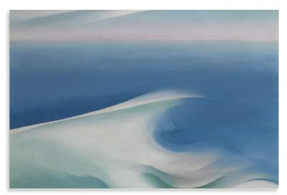 KOOHTAA Georgia O'Keeffe Blue Wave Maine Kunstposter zum Aufhängen, Bild auf Leinwand, Wandkunst, Poster, Rollbild, Wanddekoration, Heimposter, 60 x 90 cm