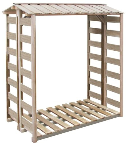 ZEYUAN Brennholz-Lagerschuppen, Kaminholzregal Aussen, Brennholzregal Außen, Holzunterstand, Holzstapelhilfe, Brennholzregal, Unterstand, 150x90x176 cm Kiefernholz Imprägniert