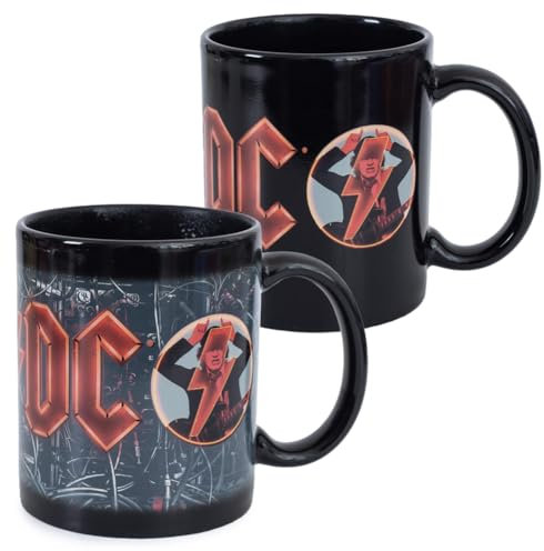 AC/DC Heat Change Mug – Official AC/DC Ceramic Mug with Heat-Activated Design, Iconic Band Logo Revealed with Heat, Perfect for Fans, Ideal for Hot Drinks, Great for Home or Office Use
