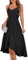 DRESSTELLS Wedding Guest Dresses for Women UK, Spring Spaghetti Strap Formal Bridesmaid Modest High Low Party Prom Ladies Evening Cocktail Dress Black XL