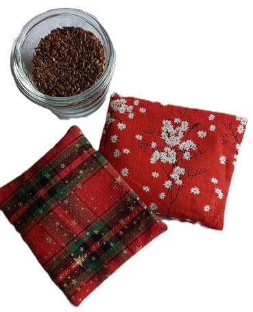 Borsa dell'acqua calda con semi di lino biologico, cuscino riscaldante nel microonde, borsa dell'acqua calda secca