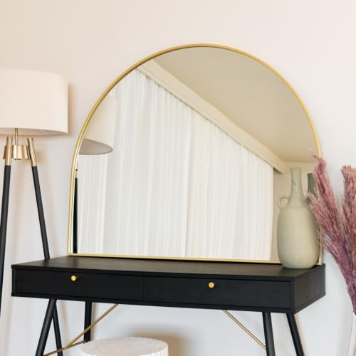 Jobu | Arched Mirror with Gold Metal Frame – 95cm x 120cm for Bedroom, Hallway or Living Room | Akiko