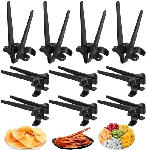10 Pieces Gaming Snack Chopsticks Finger Sticks for Gamers Finger Sticks Snack Auxiliary Fingers Chopsticks for Snacks Fruits Nuts Desserts Potato Crisps (Black)