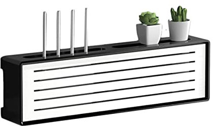 HGBYUCT Wooden Wireless WiFi Router Storage Box, White Floating Tv Stand Wall-Mounted Set-Top Box Router Shelf Cable Management Hider Rack Radiator Covers for Home Deco