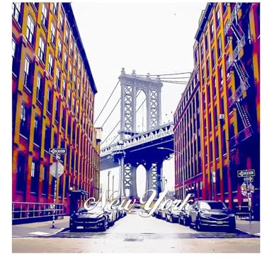 Vinyl-Wandaufkleber American New York Wandbild, Wanddekoration, New York City View, Wandaufkleber für Büro, Laptop, Wohnheim, Heimdekoration, Wandkunst, 45,7 cm