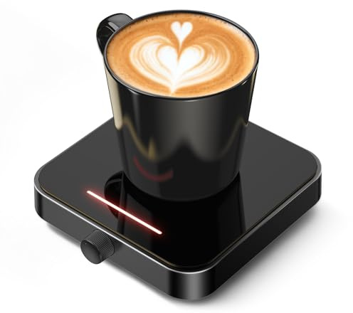 Maestri House Mug Warmer, Electric Coffee Cup Warmer for Desk with 3-Temp Settings,Auto Shut Off, Constant Temperature Heating for Beverage, Milk, Tea and Hot Chocolate at Home & Office (Silver)