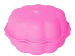 Ondis24 Wassermuschel Sandmuschel Sandkasten aus Kunststoff Blumendesign (pink, 2 teilig)