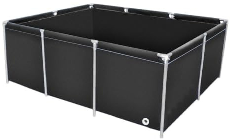 Laghetto pieghevole per pesci, 2 x 1,5 x 0,8 m, nero, cubo da giardino e piscina ornamentale per irrigazione, senza cornice, durevole e portatile