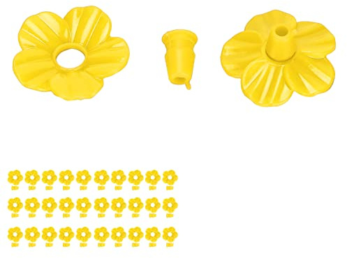 Kikumi 30 Sets Feeder -Blüten, Mehrfarbige, Einzigartige Austauschbare Vogelfutter -Blütenzubehör (Gelb)