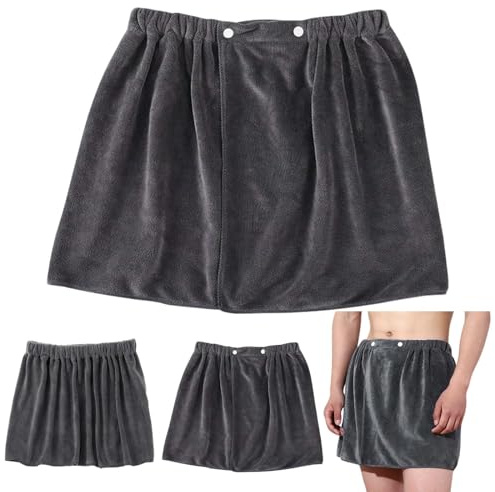 HhBdy Saunakilt Herren, Saunahandtuch Polyester Sauna Kilt 40 x 150 cm | Saunatuch Herren Verstellbar, Sauna Kilt Männer Grau für Saunarock Badetuch Strandtuch Sportbekleidung