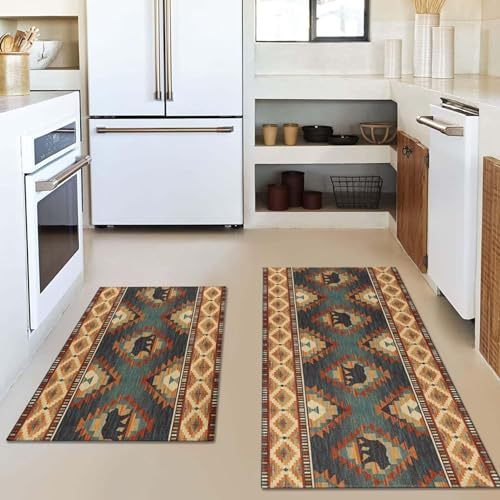 küchenteppich Geometrischer Jacquard Küchenläufer,Teppich Für küchenteppich waschbar rutschfest,fussmatte aussen 40x120