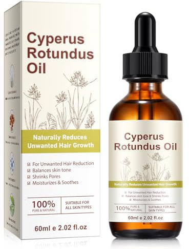Cyperus Rotundus Oil, Natural Cyperus Rotundus Oil for Hair Removal, Inhibitor, Cyprus Rotundus Oil Reduces Body Unwanted Hair Growth, Moisturizes & Soothes Skin, Shrink Pores, for All Skin Types