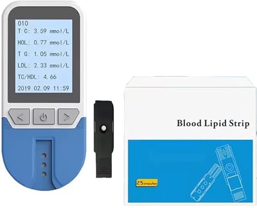 5-in-1-Multifunktions-Lipid-Monitor-Messgerät, Test-HDL-Triglycerid-Cholesterin-Testmessgerät, Mit 25 Streifen, 500 Sätzen Speicherwerten, 2-Minuten-Ergebnissen, Anschließbaren Netzwerkgeräten Für Den