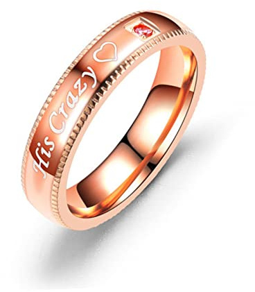 Promise Couple Rings Trendy Her King & His Queen Crytal Stone Crown Charm Titanium steel Wedding Ring for Women