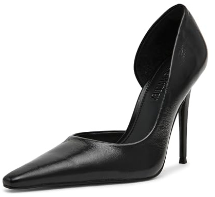 Steve Madden Women's Elegant Pump, Black Leather, 5.5