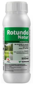 Herbicida total quita hierbas Rotundo Natur 500ml (225m2). Herbicida no selectivo post emergencia. Uso publico general. Autorizado para Jardineria Domestica