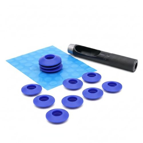 Mucola Ösen Set für Planen Poolfolie 10 Stück inkl. Locheisen Blau | Kunststoff UV-beständig und chlorresistent, rostet nicht, Montage ohne Spezialwerkzeug, für Zelte, Abdeckplanen, Sichtschutz