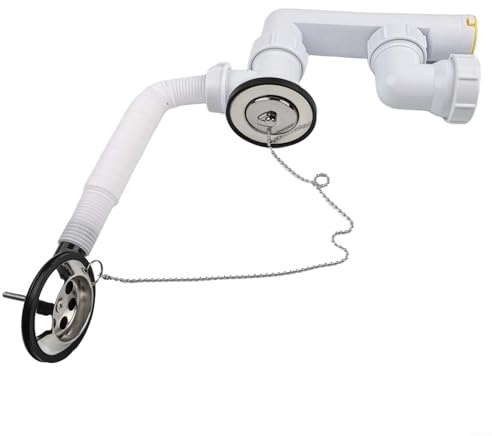 Kit de vidage de baignoire compatible avec les systèmes de vidange de baignoire nécessitant un trou de vidange de 48 mm à 58 mm et un trop-plein de 48 mm à 55 mm