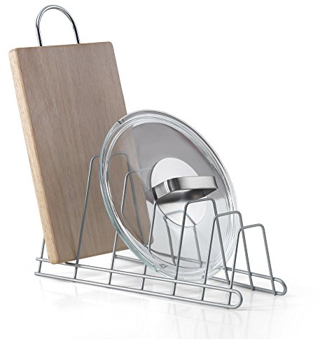 Metaltex SOPORTE TAPADERAS POLYTHERM 'Cricket', Detailed in The Description, Grey, metallic, Porta COPERCHI ORIZZONTALE