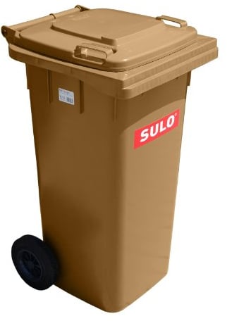 Müllbehälter, Inhalt 120 Liter, braun
