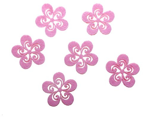 Filzblumen - Blumen - Streudeko - Tischdekoration - 1VE = 12 Stück - 91090 (Rosa)