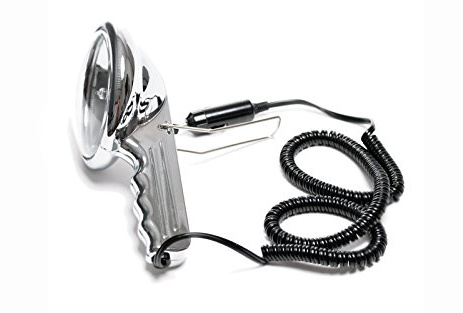 wellenshop Suchscheinwerfer 12 Volt 55 Watt H3 Halogen Chrom ergonomisch | Für Haushalt | Verchromt