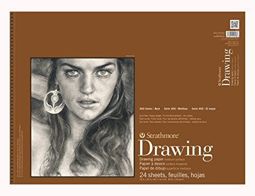 Strathmore 400-8 400 Series Drawing Pad, 18x24, Ivory/Cream, 24 Sheets, Medium