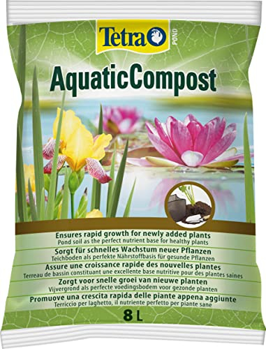 Tetra Pond AquaticCompost - Engrais, Terreau pour Fond de Bassin – Nutriments pour Plantes de Bassin de Jardin et d’Ornement - Favorise la Croissance des Plantes – 8 L