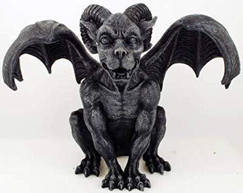 Ram Horned Gargoyle Statue Cold Cast Resin Figurine