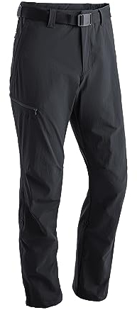 Maier Sports Nil, Herren Wanderhose, Wasserabweisende Outdoorhose für Trekking und Hiking, PFC-frei, mSTRETCH pro 4 & Dryprotec, Rollup-Funktion, Schwarz, 50 (W33/L32)