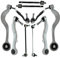 BESTPRICE 2x Querlenker Vorderachse unten hinten, 1x Querlenker Vorderachse unten vorne, 2x Koppelstange, 2x Spurstangenkopf, 2x Axialgelenk Kompatibel mit BMW 5er (E60), 5 Touring (E61)