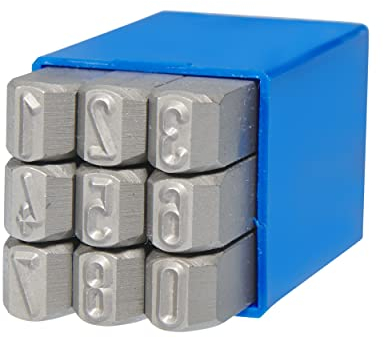 GRAVUREM-S Standard Schlagzahlen, Schlagstempel, Prägestempel, Einschlagzahlen - Zahlen 0-9 / 15mm