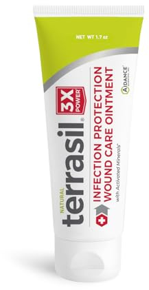 terrasil Wound Care 3X Healing Ointment, Infection Protection for Bed Sores, Pressure Sores, Skin Ulcers, Wounds, Burns, Blisters, First Aid (1.7oz)