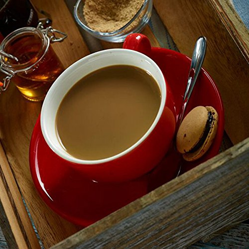 Genware Royal Red Cappuccino Cup and Saucer 8.8oz / 250ml - Set of 6 - Coffee Cup with Saucer