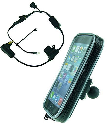 BuyBits Mount Accessory Bundle Waterproof Case for iPhone 6S Plus with 1 Ball & High Power DIN Charger fits RAM