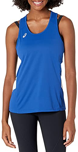 ASICS Women's Women's Team Sweep Singlet, Royal/White, Large