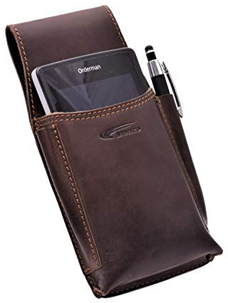 Menzo Sacoche de ceinture pour ordinateur gastronomique, étui de serveur, holster de serveur, Marron, 22 cm