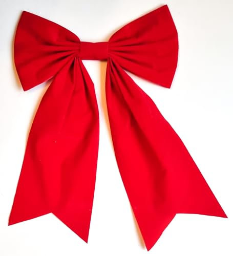 CaPiSo 4 Stück SET Velourschleifen ROT 20x30cm Weihnachtsbaum Geschenkschleifen Weihnachtsschleifen Samtschleifen Velour Adventsgesteck