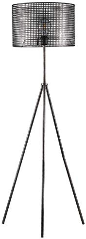 ONLI Lampadaire trépied en métal perforé, noir