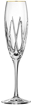 ARNSTADT KRISTALL Sektglas London Gold (25 cm) - Kristallglas mundgeblasen · von Hand geschliffen · Handmade in Germany · inkl. 24 Karat Goldrand