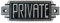 Design Toscano Streamlined Art Deco Private Room Türschild, gusseisen, Two Tone Black & Silver, 6.5 Inch
