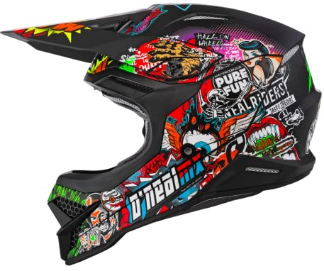 O'NEAL | Motocross-Helm | MX Enduro Motorrad | ABS-Schale, Lüftungsöffnungen für optimale Belüftung & Kühlung | 3SRS Helmet Crank 2.0 | Erwachsene | Multi | Größe XS